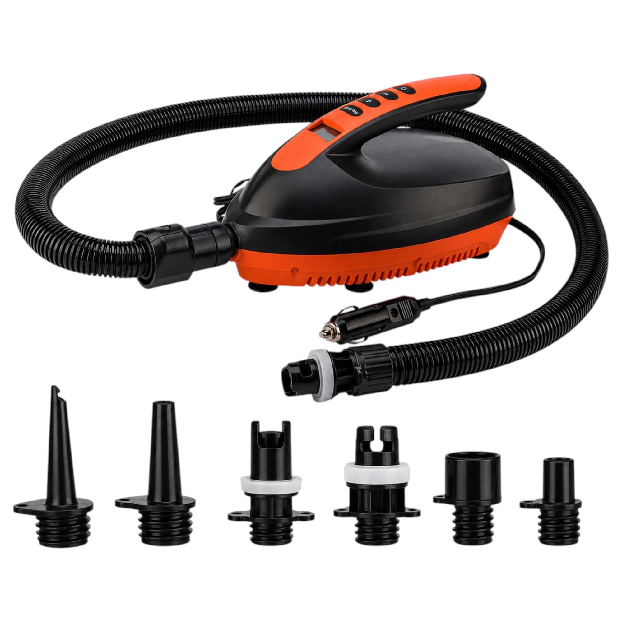 SkinStar Elektrische SUP Pumpe 16 PSI Digitaldisplay Auto-Stopp 12V inkl. 6 Adapter