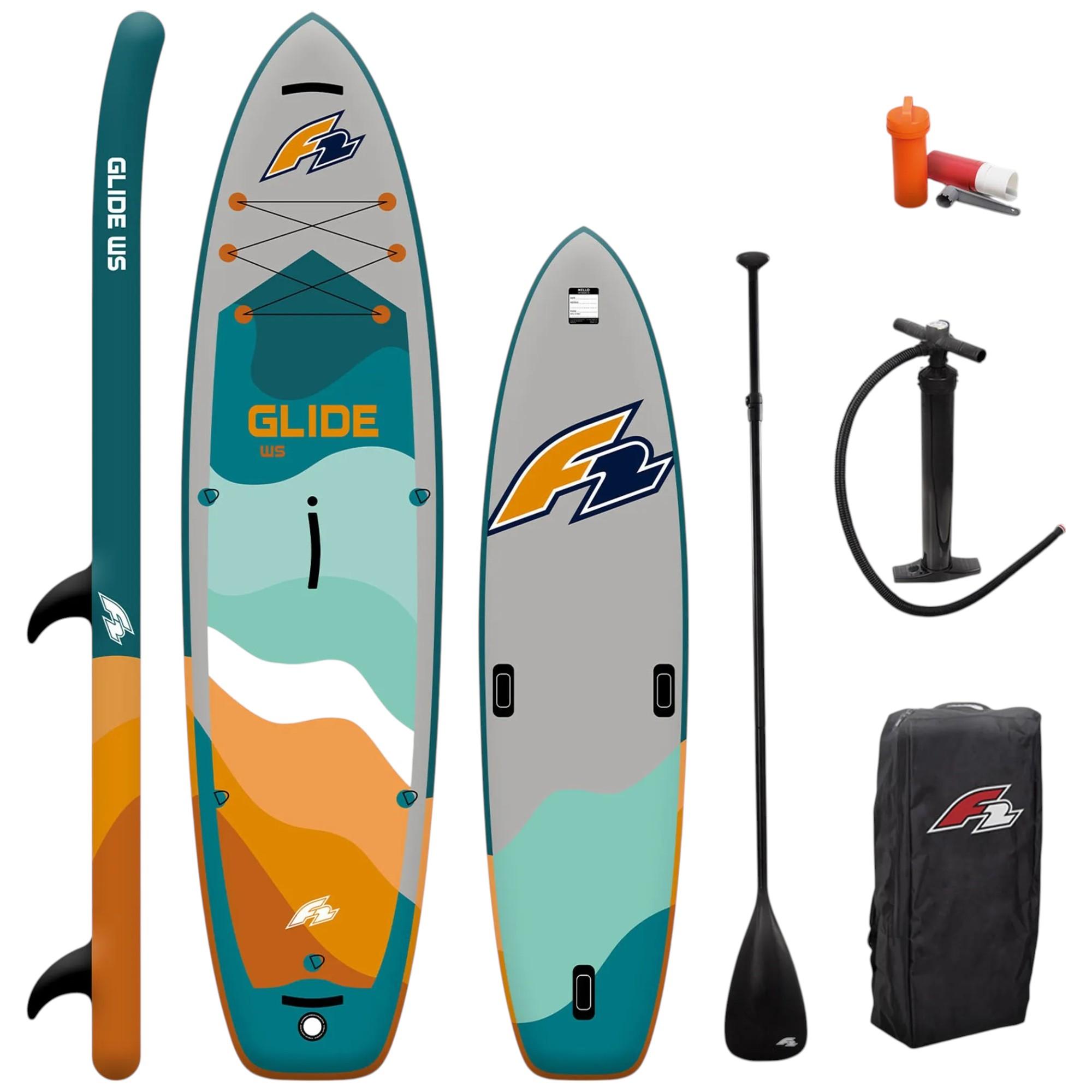 F2 GLIDE 10.8 WS & Wing SUP Board Set Stand Up Paddle mit Windsurfoption Petrol