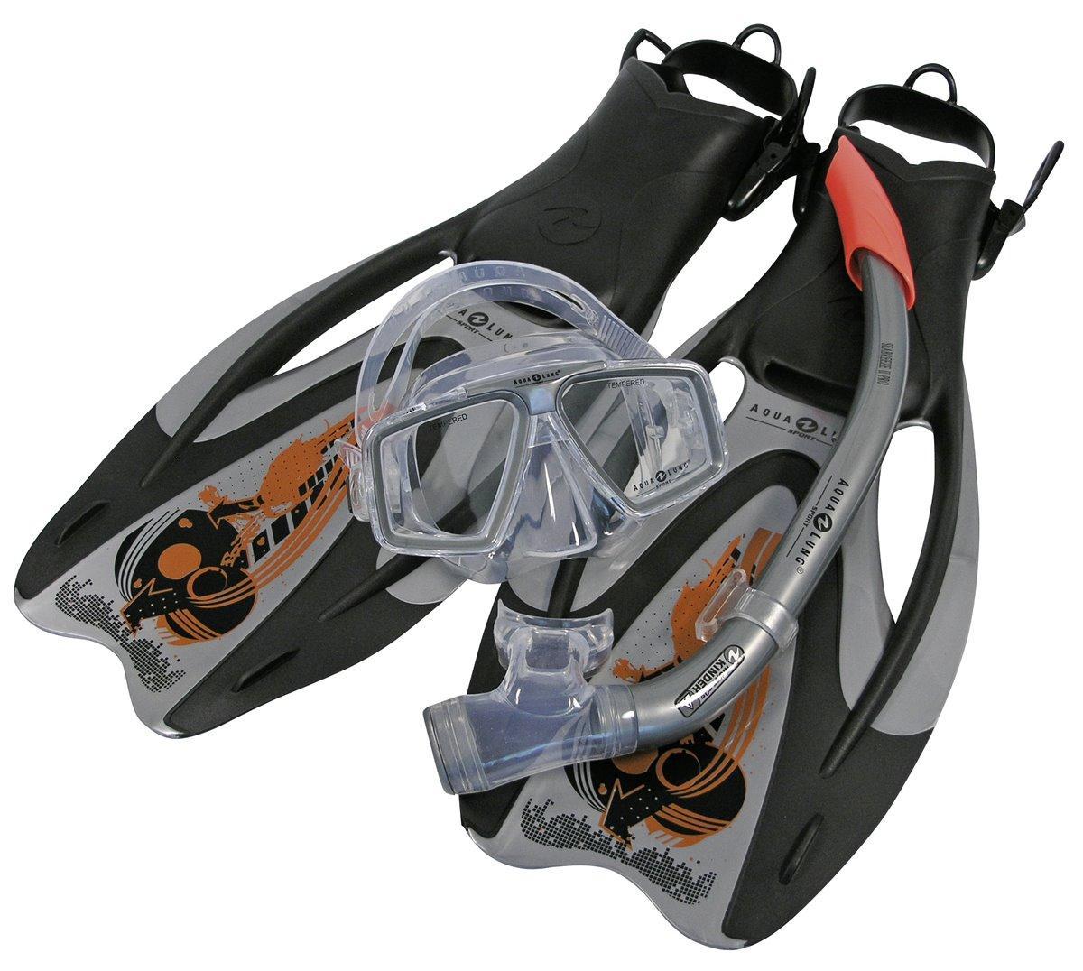 Aqua Lung Pro ADJ Flossenset Schnorchelset Tauchset Maske Schnorchel Flossen