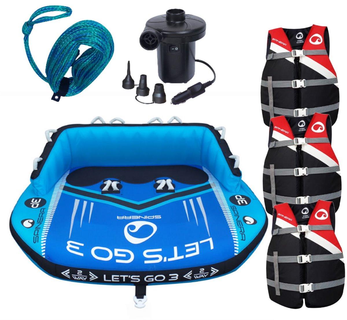 SPINERA Lets Go 3P Towable Tube Funtube für 3 Personen Package red