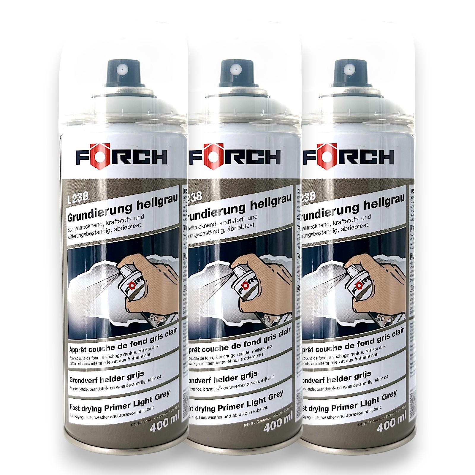 3x Förch Grundierung L238 hellgrau Grundierfiller Filler Füller Spray 400ml