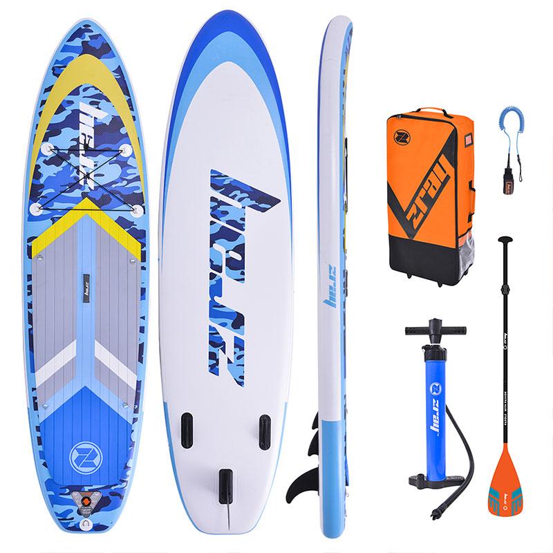 ZRAY Camo Blue 10'8 SUP Board Stand Up Paddle aufblasbar Surfboard 325x84x15cm