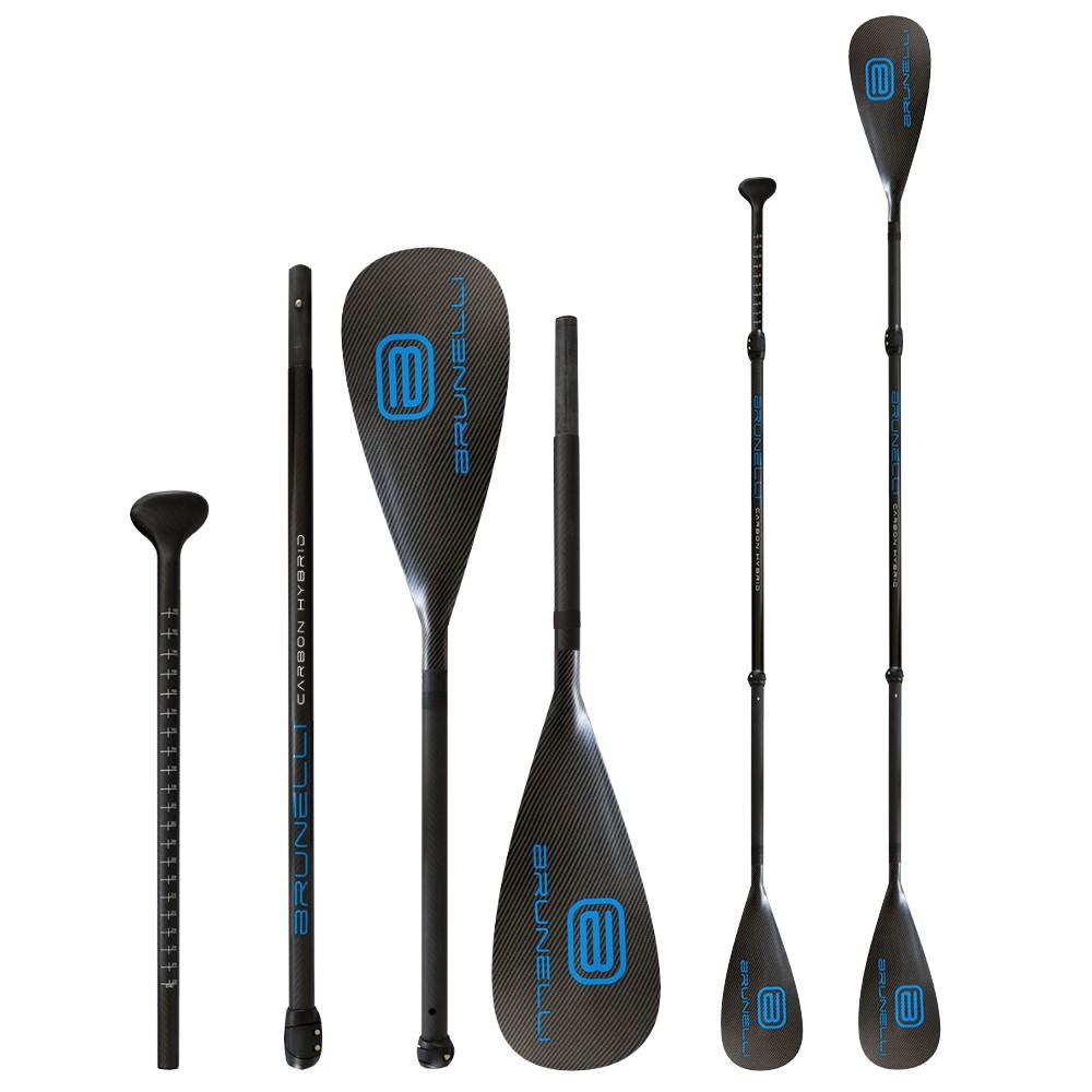 BRUNELLI CARBON HYBRID Kajak Dual Tech Paddle 2-in-1 SUP Paddel 4-teilig 180-220cm