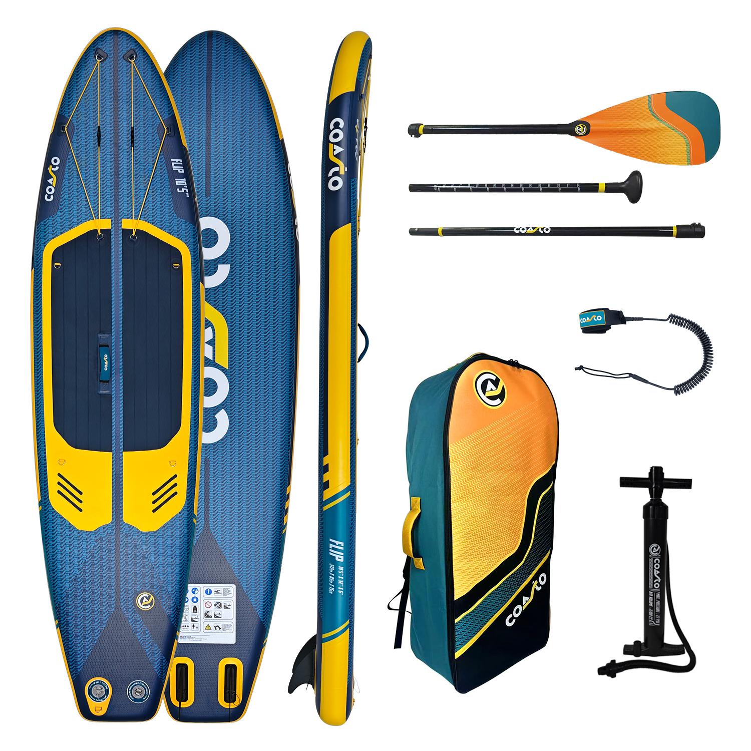 Coasto Flip 10'5 SUP Board faltbar ultraleicht 6,55kg Komplett Set Touring