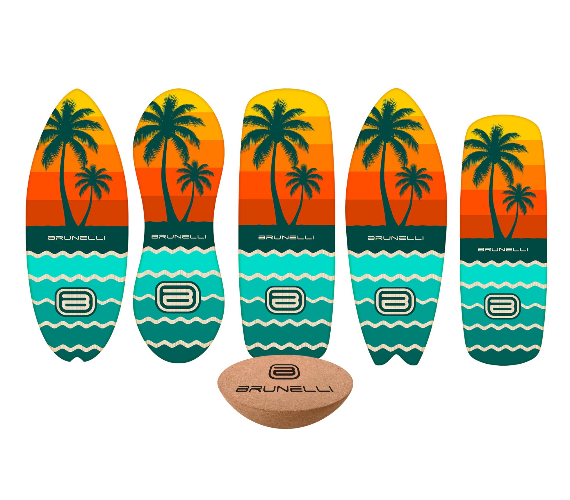 Brunelli Balance Board Set Holz Balanceboard & Halbkugel Gleichgewicht Training