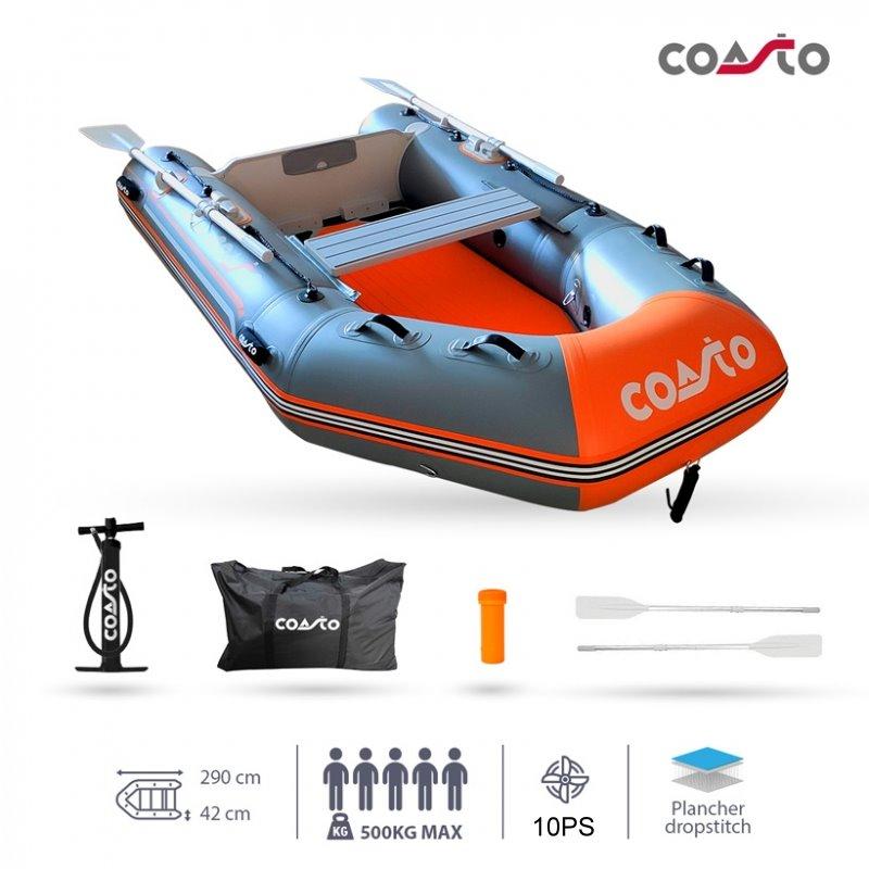 COASTO Schlauchboot mit Dropstitch Boden Dingi Beiboot Motorboot Ruderboot 290cm Boot