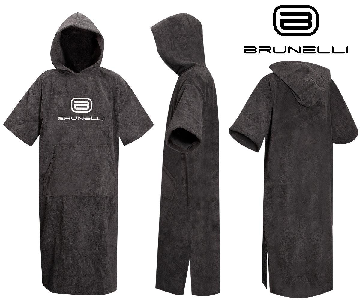BRUNELLI Poncho Überzieher Bademantel Handtuch Schwimmen Kite Surfen black