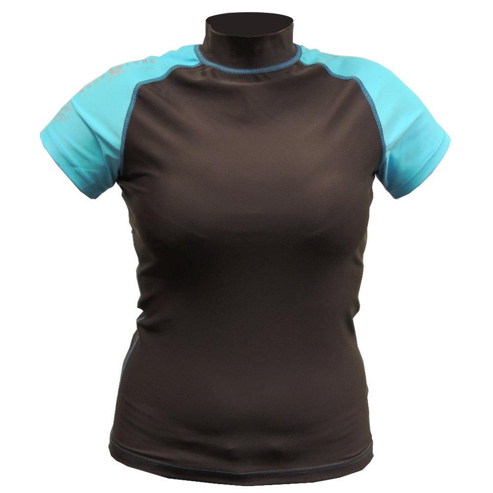 Aqua Lung Damen Rash Guard Lycra Shirt Sonnenschutz kurzarm braun/türkis