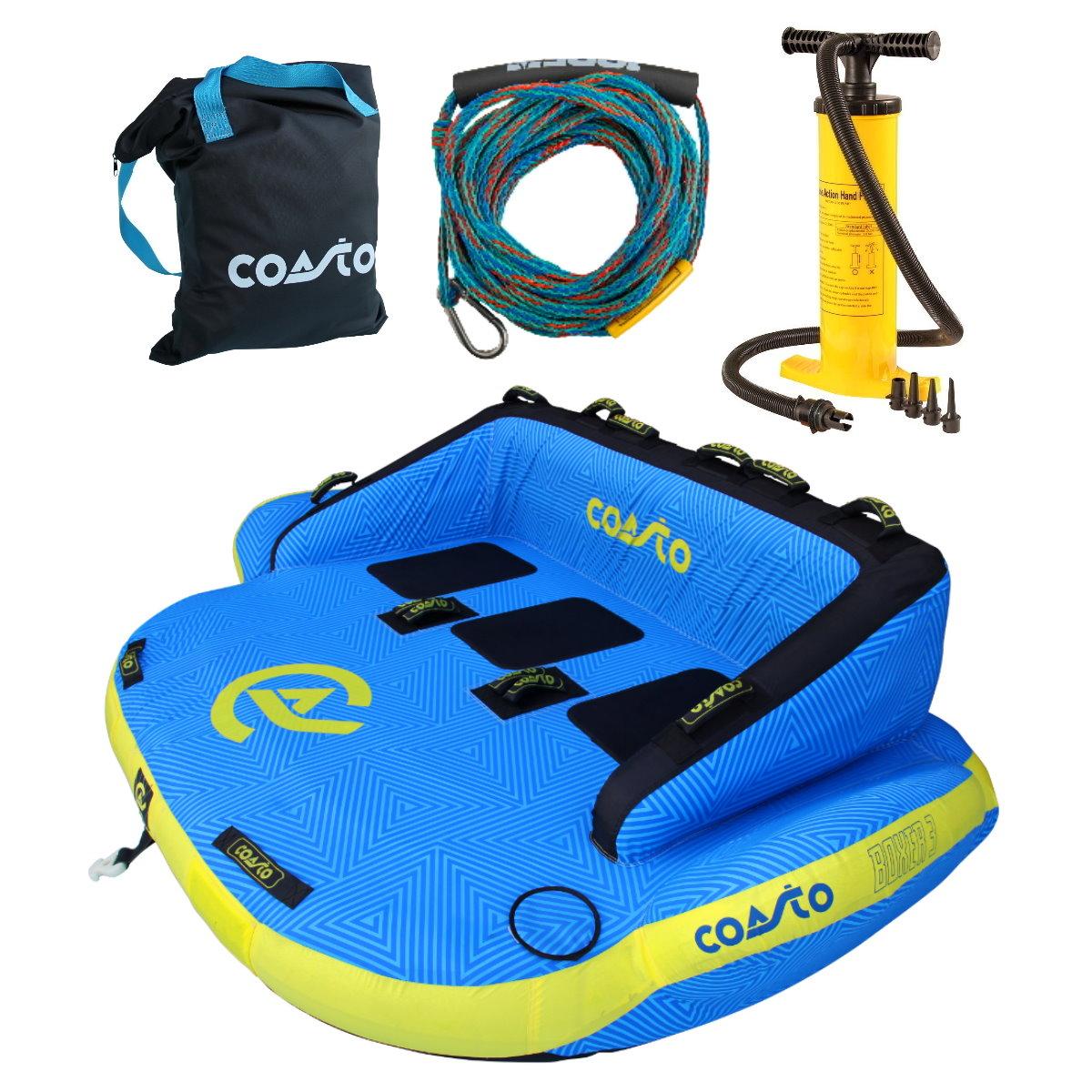 COASTO BOXER 3 Personen Towable Tube Boot Tubes inkl. Funtube Leine & Pumpe