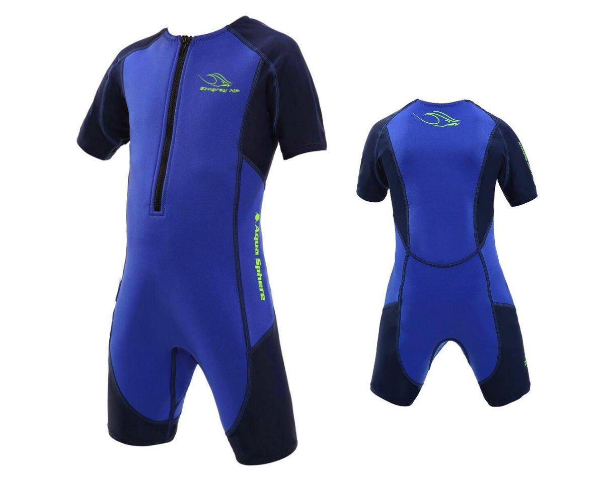 Aqua Sphere STINGRAY HP2 Kinder UV Shortie Badeanzug Neopren Shorty Wetsuit blue - Groesse: Gr 80-1