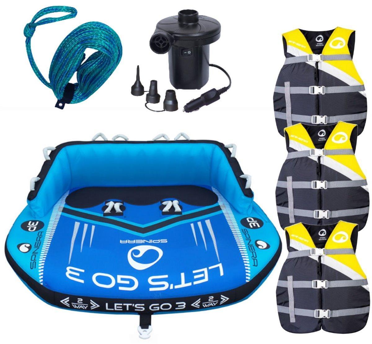 SPINERA Lets Go 3P Towable Tube Funtube für 3 Personen Package yellow