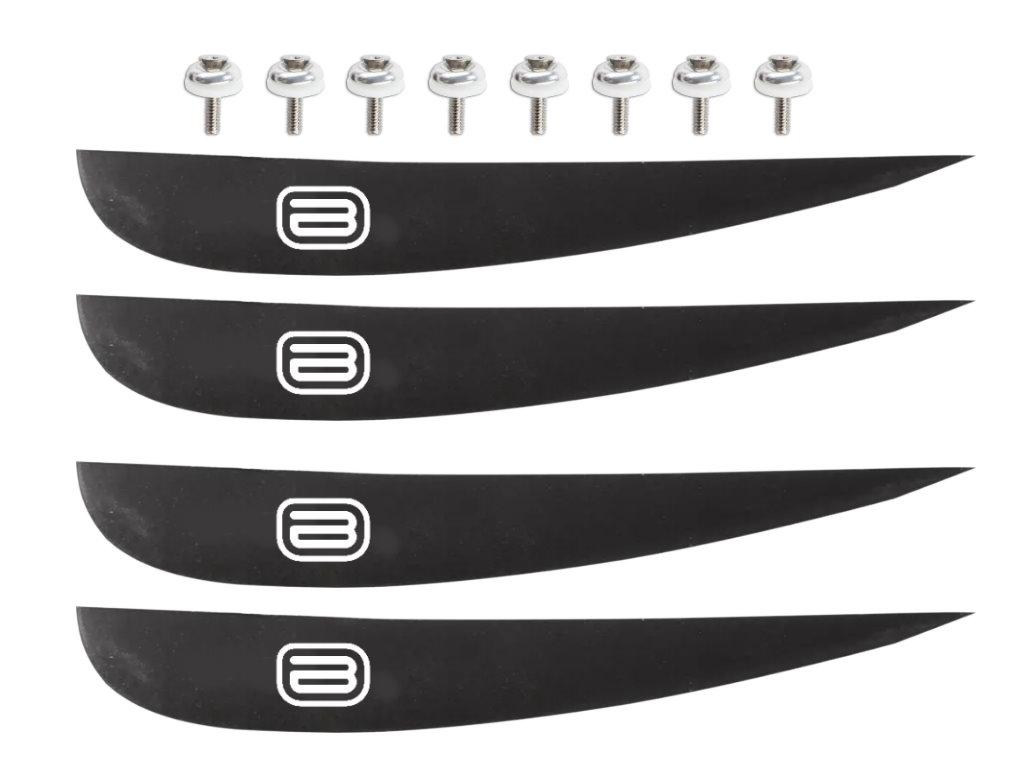 BRUNELLI Wakeboard Finne 4er-Set geeignet für Wood Flex Pro & Carbon Board