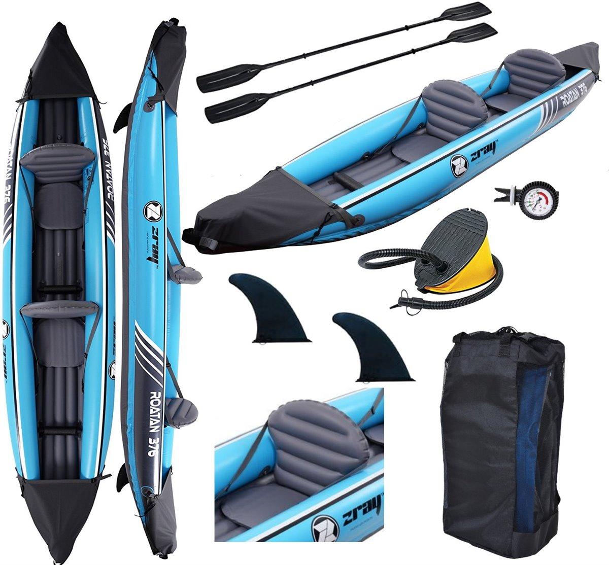 ZRAY Roatan Kajak 2 Personen Tourenkajak mit 2 Paddel 376 x 77cm