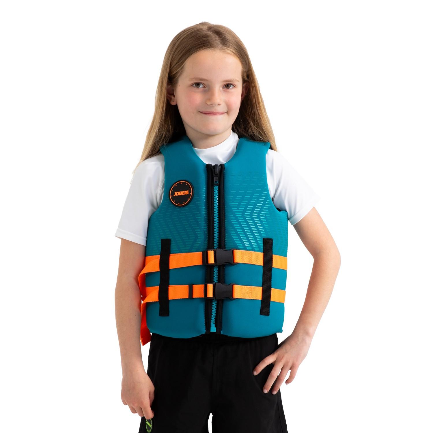JOBE Neopren Vest Kids Kinder Schwimmweste Youth Neoprenweste Schwimmhilfe teal