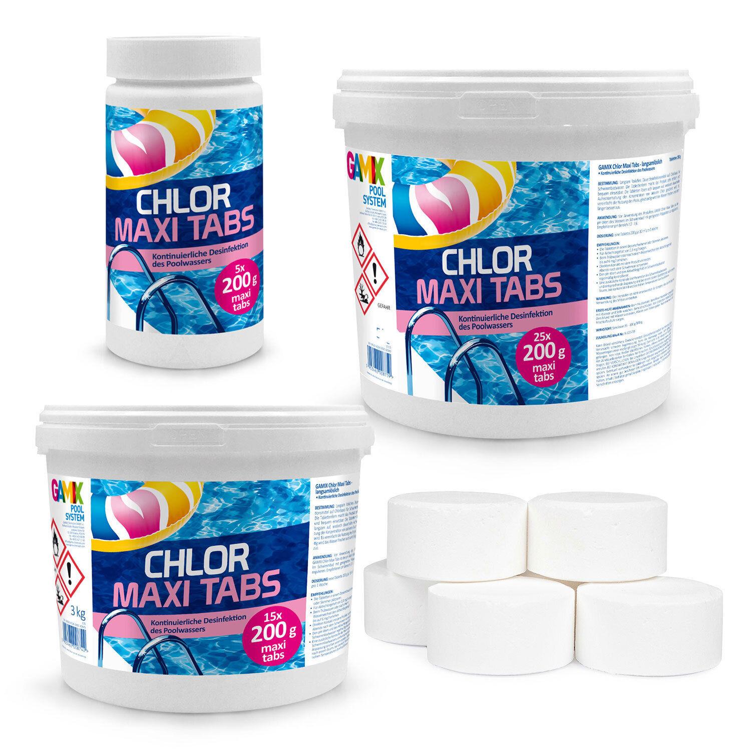 Chlortabletten für Pool 1-5 kg Langsamlöslich Tabs Pflege für Schwimmbad Chlor Chlorine Tabs