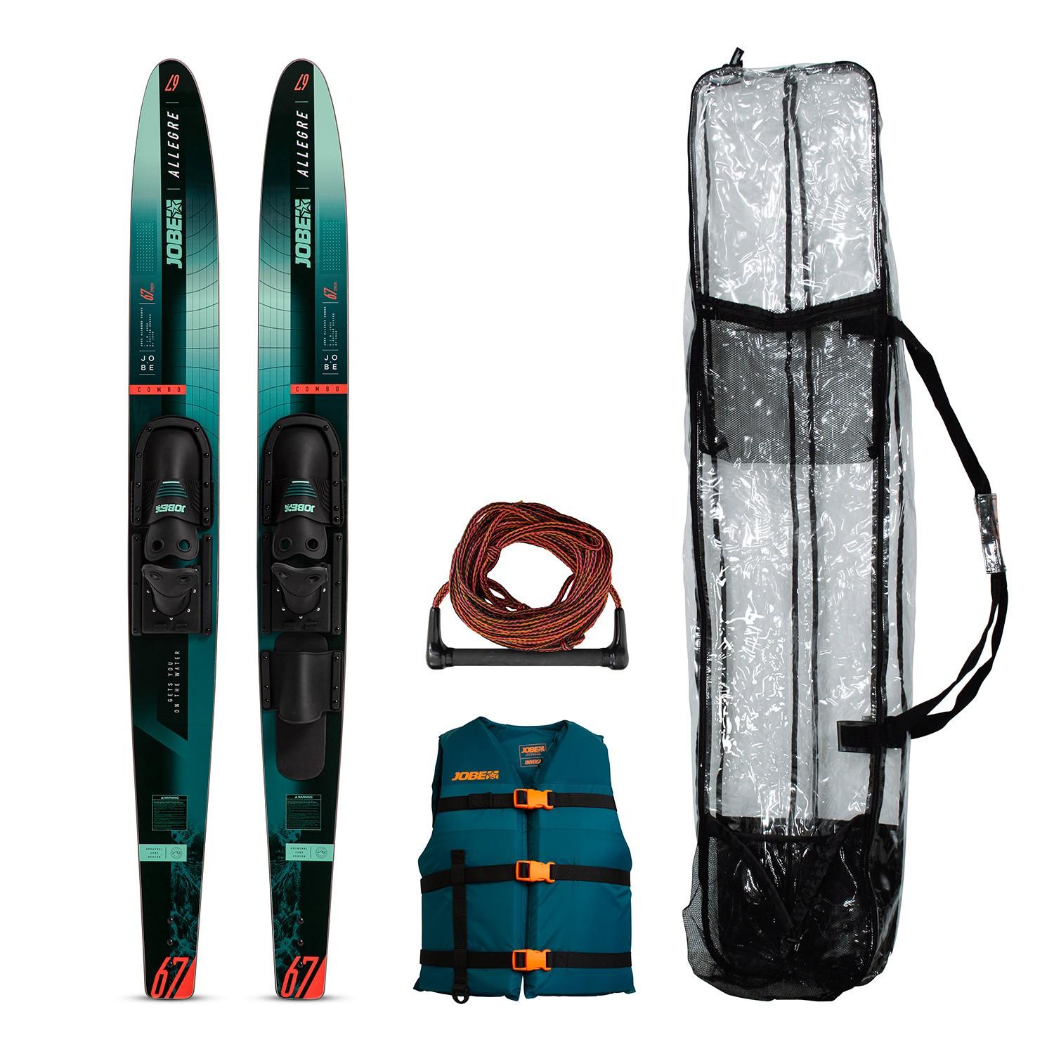 Wasserski Set 59 Allegre Combo Ski Weste Leine Tasche Einsteiger Slalom green