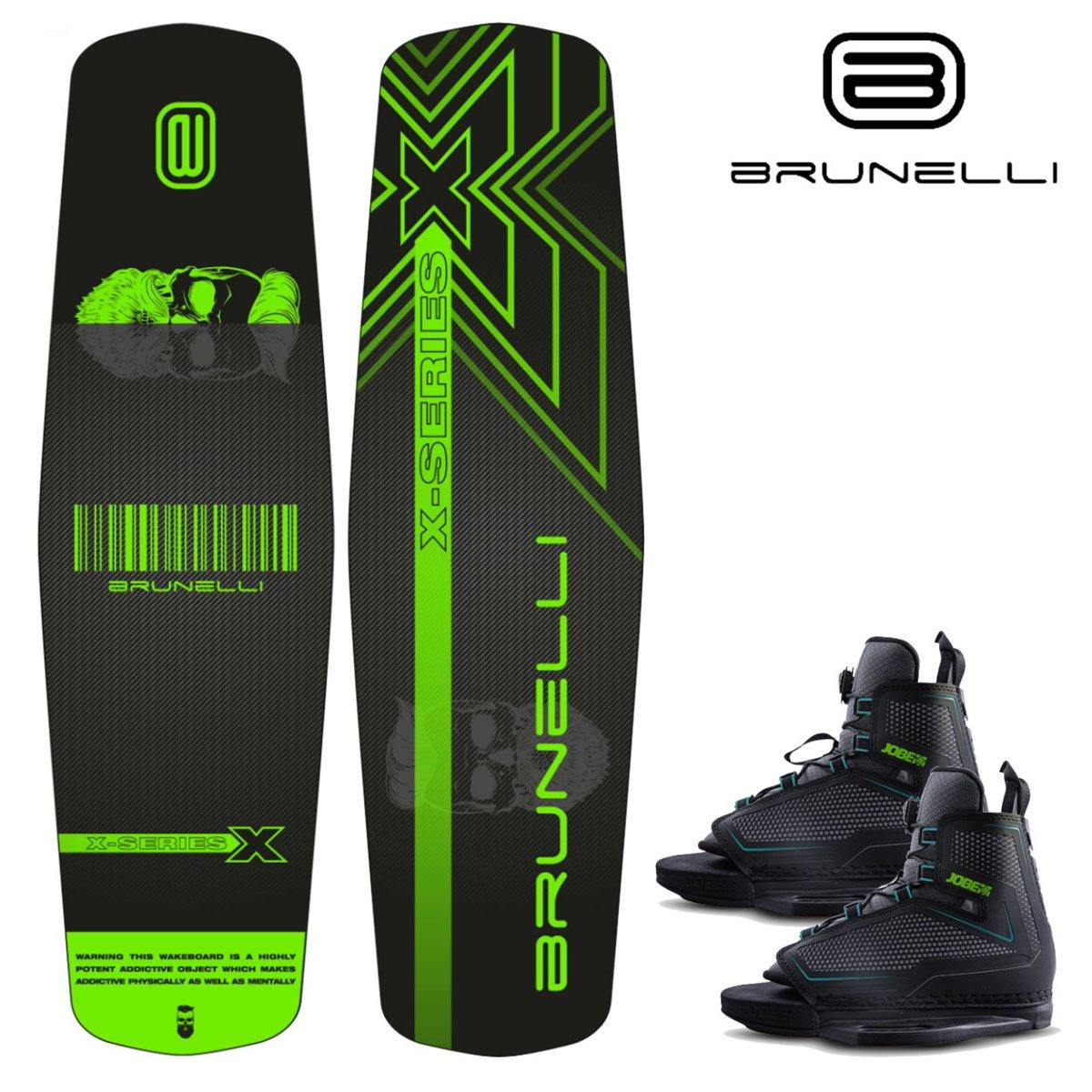 BRUNELLI Wood Flex Pro Cablepark Wakeboard SET 145cm Jobe Maze Bindung Grindbase