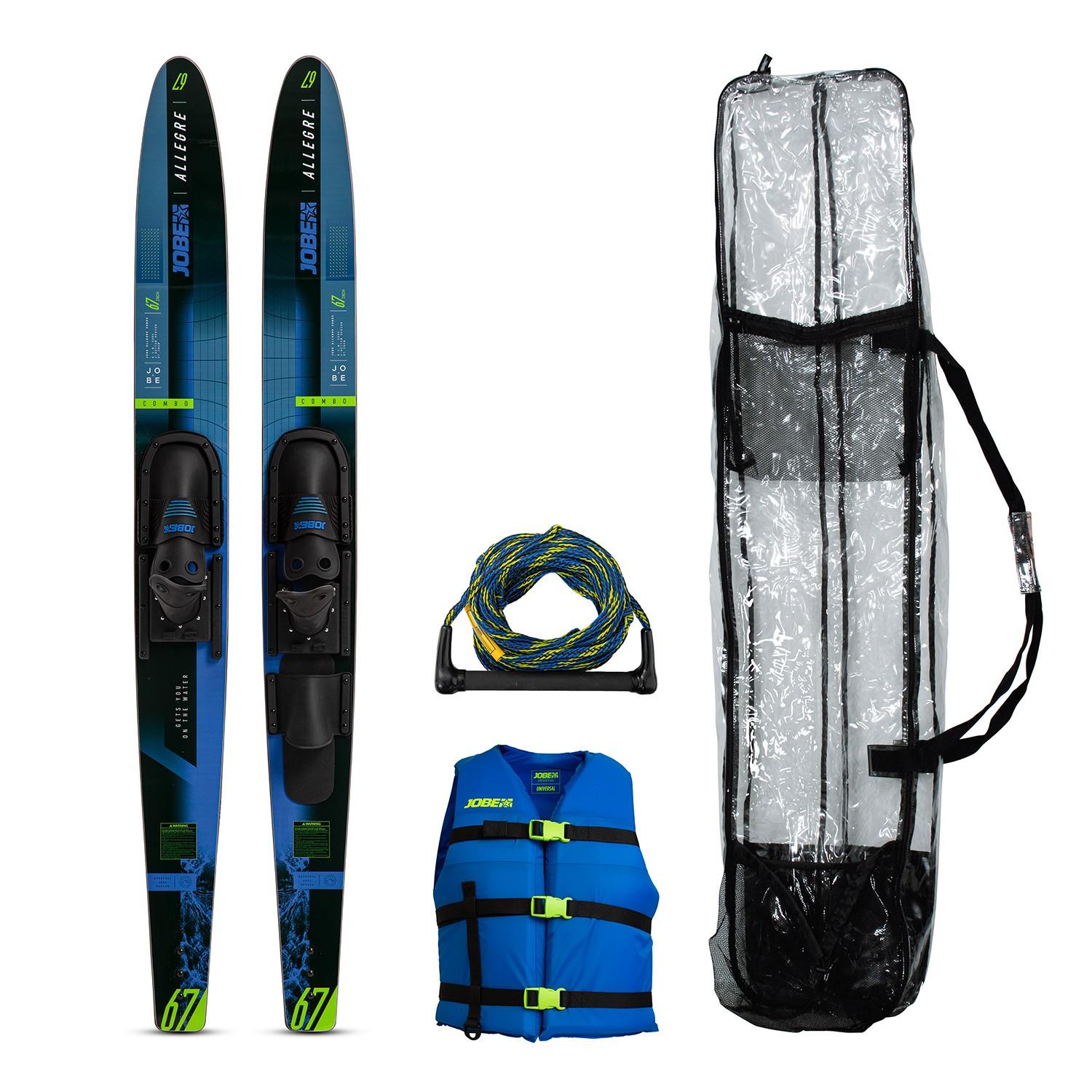 Wasserski Set 67 Allegre Combo Ski Weste Leine Tasche Einsteiger Slalom blue