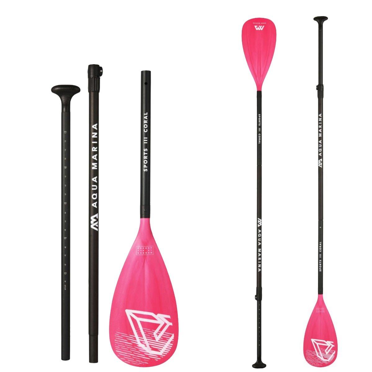 Aqua Marina Sports III Coral Aluminium SUP Paddel 175-220cm 3-teilig verstellbar