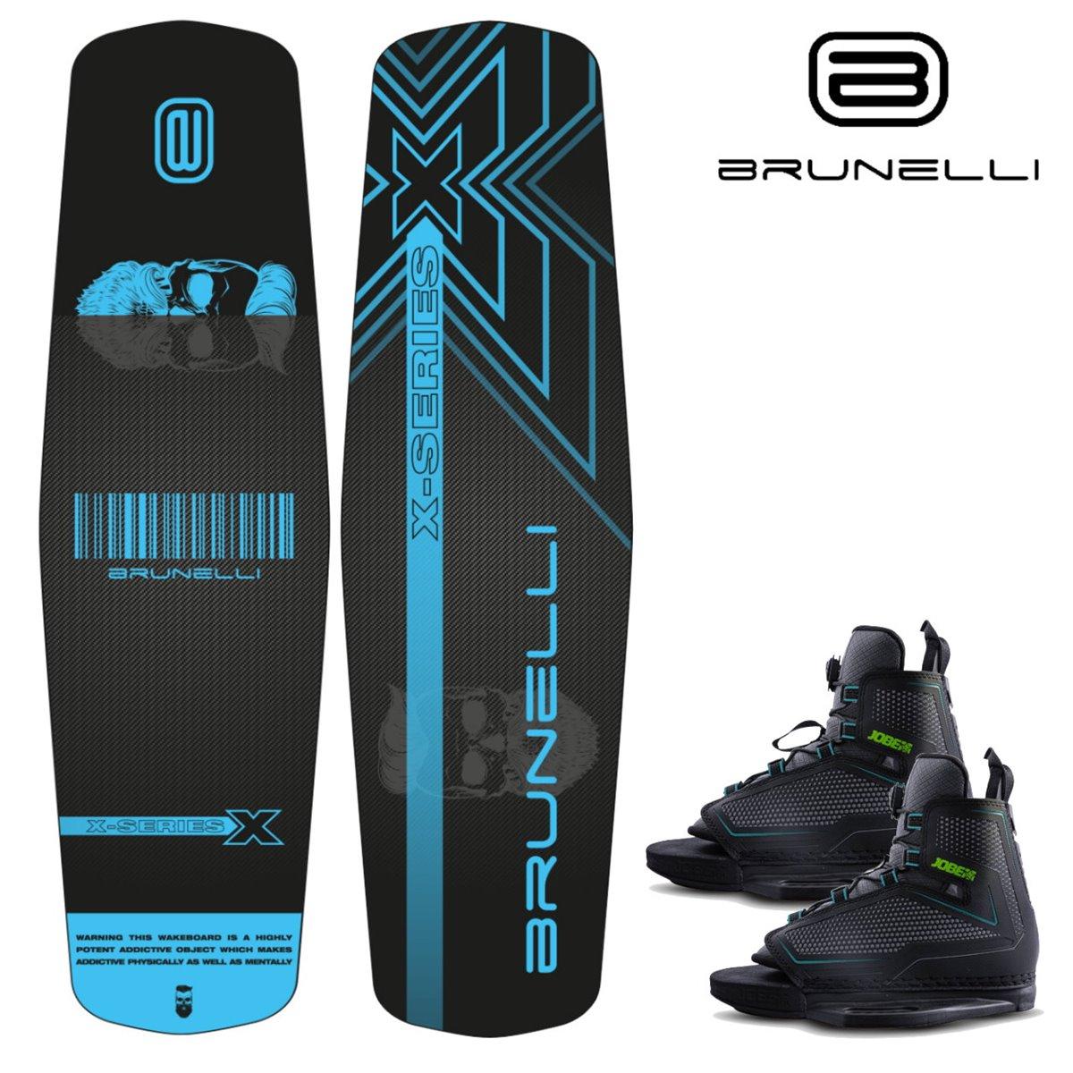 BRUNELLI Wood Flex Pro Cablepark Wakeboard SET 141cm Jobe Maze Bindung Grindbase Wakeboard
