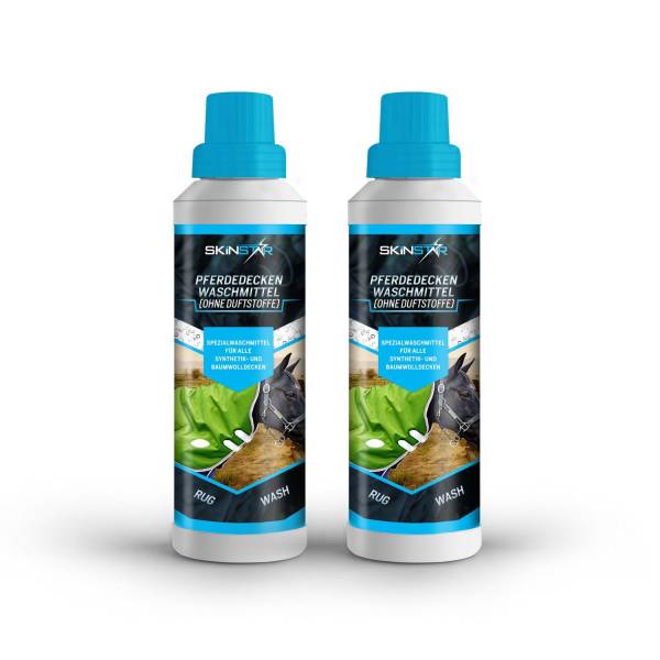SkinStar Pferdedecken-Waschmittel 500ml ohne Duftstoffe Rug Wash Waschpflege Doppelpack