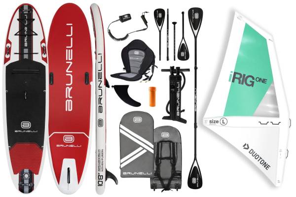 BRUNELLI 10.8 Windsurf Woven Double Layer iSUP Board aufblasbar Stand Up Paddle iRIG L Segel SET