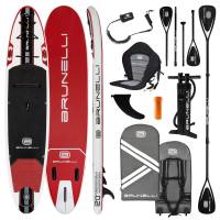 BRUNELLI 12.0 Woven X Fusion Double Layer iSUP Board aufblasbar Stand Up Paddle Set 365cm rot