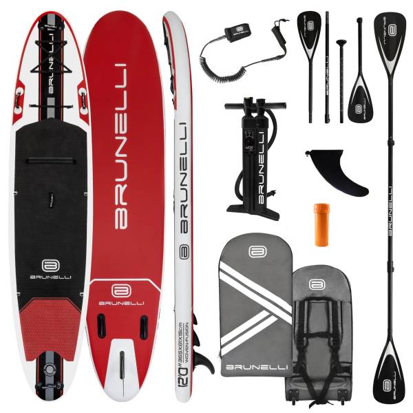 BRUNELLI 12.0 Woven X Fusion Double Layer iSUP Board Stand Up Paddle Set 365cm rot