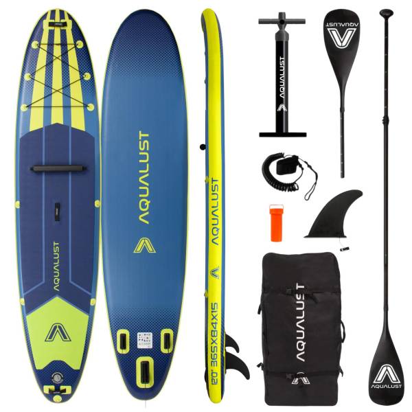 AQUALUST 12.0 iSUP Board Stand Up Paddle Surfboard aufblasbar Komplettset 365cm