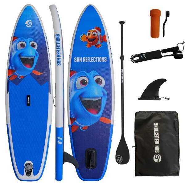 Sun Reflections Kids SUP 8'2 aufblasbar Kinder Board Paddel Set 250x66x10cm