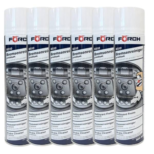 6x Förch R510 Bremsenreiniger Premium Reiniger Bremsstaub Entfetter Spray 600ml