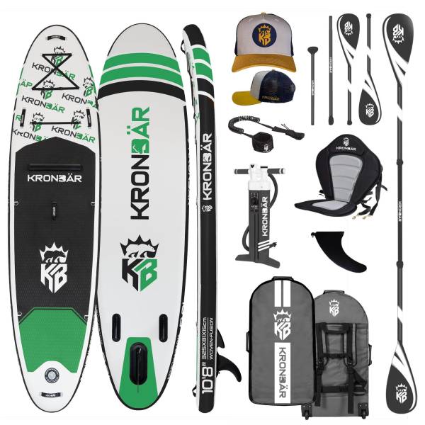 KRONBÄR 10.8 Premium Double Layer iSUP Stand Up Paddle Board aufblasbar Set Trucker Cap