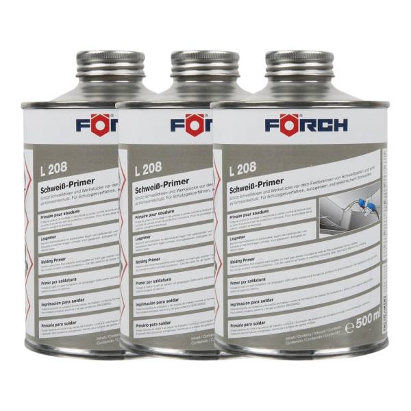 3x Förch L208 Schweißprimer Schweiß-Primer Rostschutz Korrosionsschutz 500ml