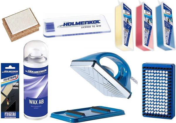 HOLMENKOL PROFI SET SkiWachs Set 10-teilig Ski Snowboard Wachs Pflege