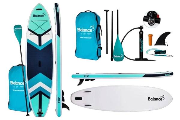 Balance 335 x 86 SUP Board Allround Yoga Touring stabil Air Set für Hund