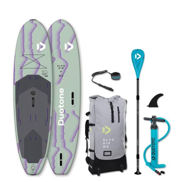 DUOTONE ALFA WS AIR 11'0 iSUP Windsurf SUP Board Set Familie 11,2kg 2in1 Kombi