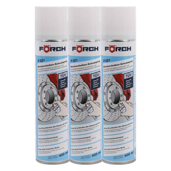 3x Förch P321 Bremsscheiben-Schutzspray 400ml Konservierung von Bremsscheiben