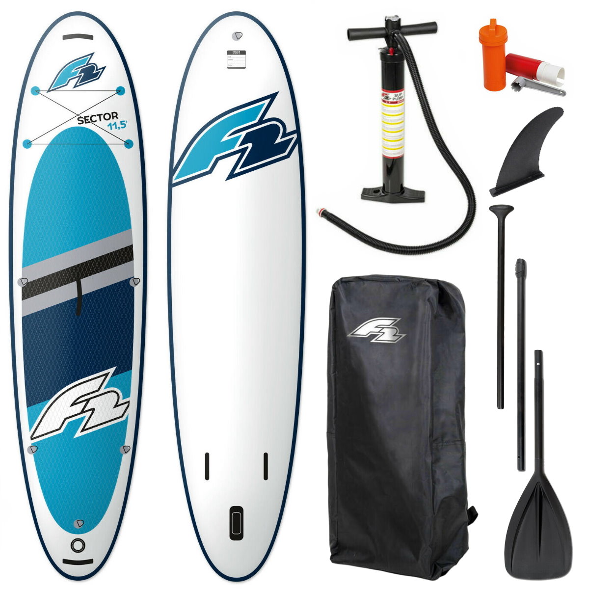 F2 TEAM 10'5" Windsurf SUP Board Stand Up Paddle Surf-Board ISUP mit 3-teiliges 