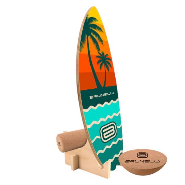 Brunelli Balance Board Komplettset Balanceboard Halbkugel Korkrolle Training