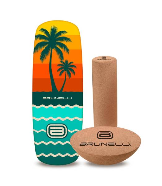Brunelli Balance Board Komplettset Balanceboard Halbkugel Korkrolle Training