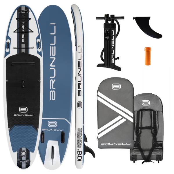 BRUNELLI 10.8 Woven X Fusion Double Layer iSUP Board aufblasbar Stand Up Paddle 325cm blau