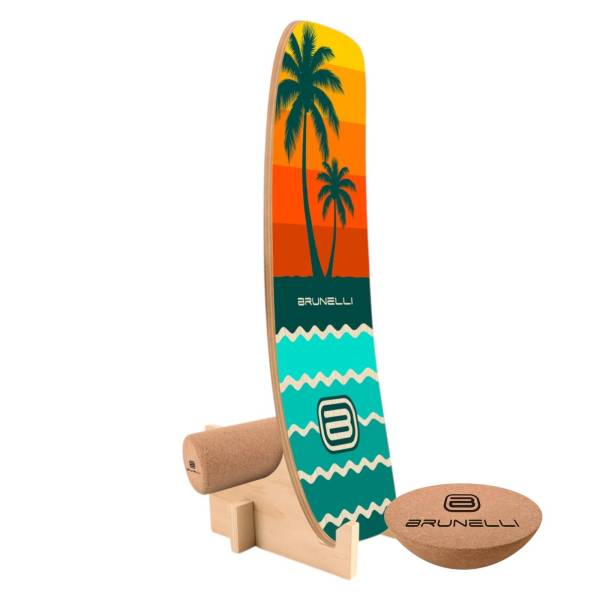 Brunelli Balance Board Komplettset Balanceboard Halbkugel Korkrolle Training