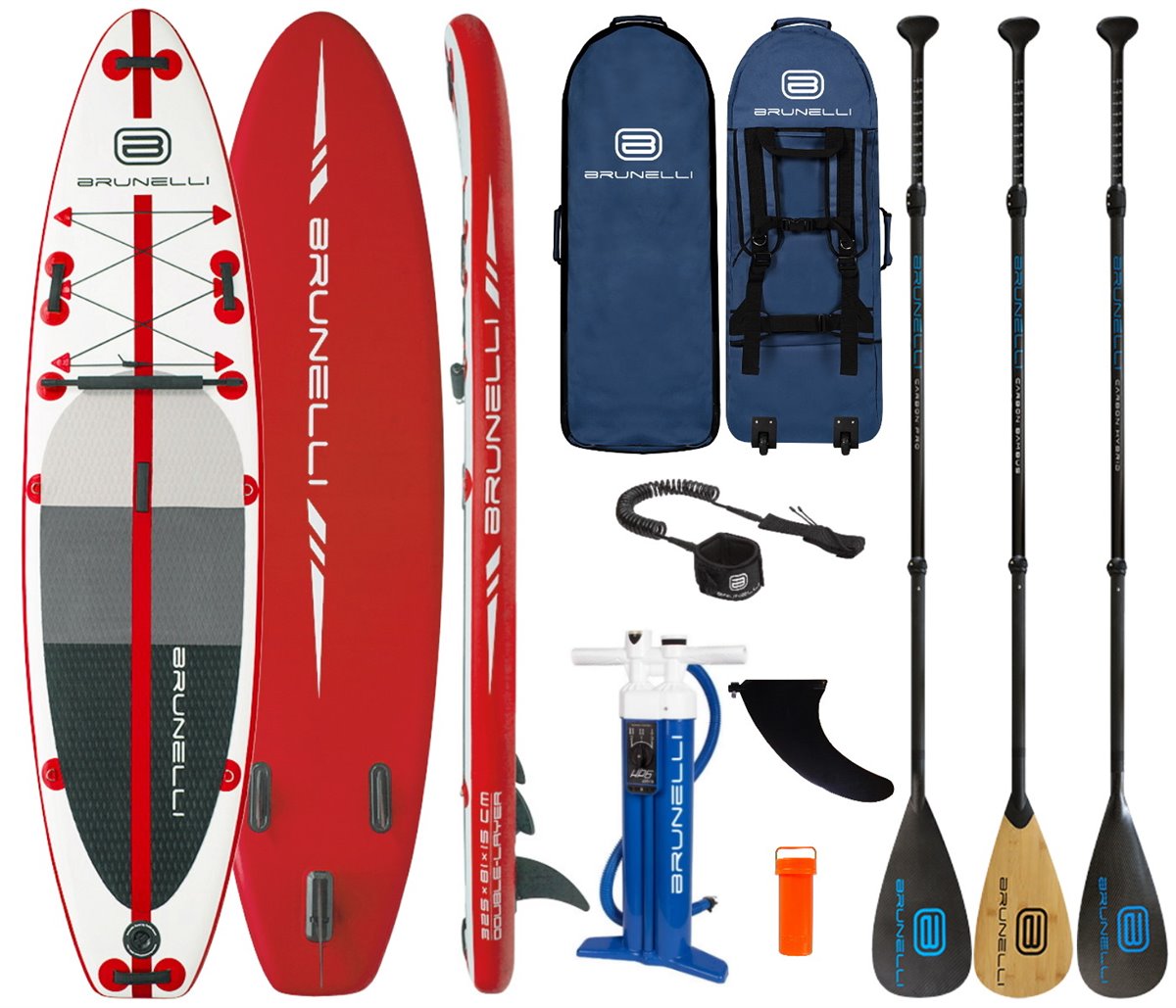 BRUNELLI 10.8 Premium SUP Board Stand Up Paddle Surf-Board mit Paddel Kajaksitz 