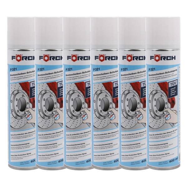 6x Förch P321 Bremsscheiben-Schutzspray 400ml Konservierung von Bremsscheiben