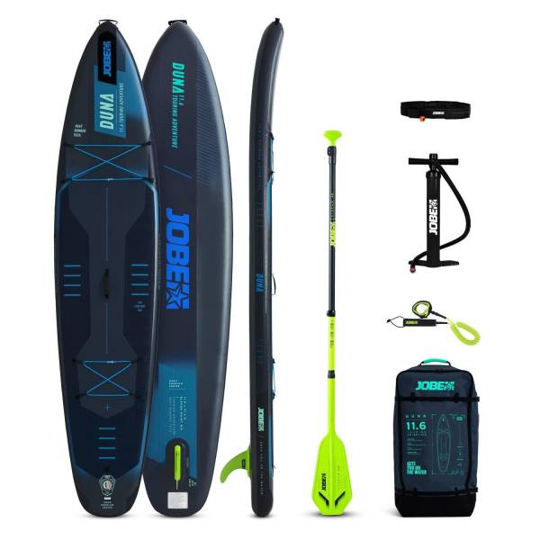 Jobe Aero Duna SUP Board 11.6 Paket Blau Stand up Paddle aufblasbar 350cm