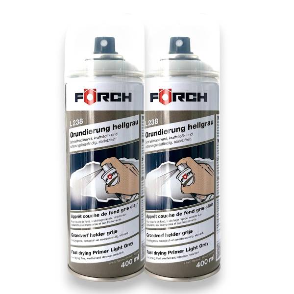 2x Förch Grundierung L238 hellgrau Grundierfiller Filler Füller Spray 400 ml