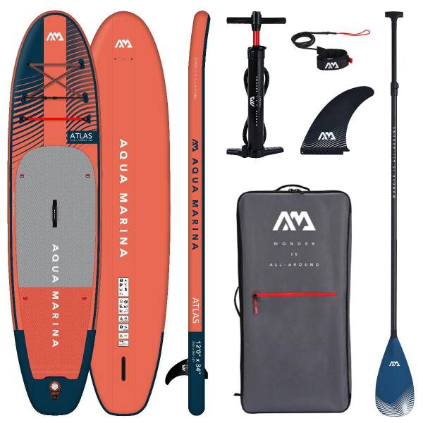 AQUA MARINA ATLAS 12.0 iSUP Board Set aufblasbar Stand Up Paddle Surfboard SUP 366cm
