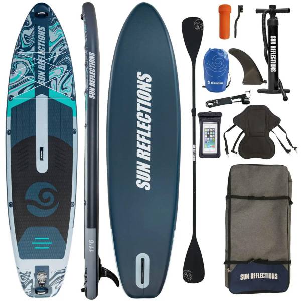 Sun Reflections 11'6 SUP Board Komplettset aufblasbar Kajak Sitz 350x86x15cm