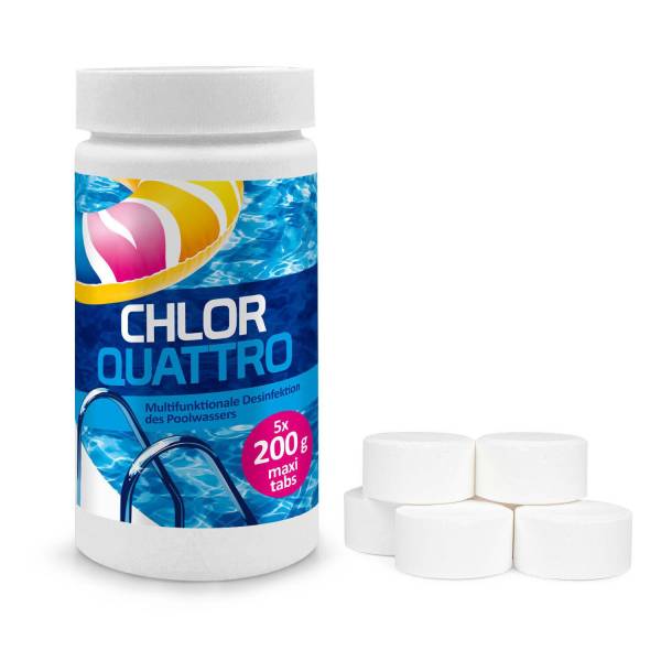 Chlortabletten Multifunktion Quattro Tabs 3in1 für Pool Pflege für Schwimmbad Chlor 1 Kg