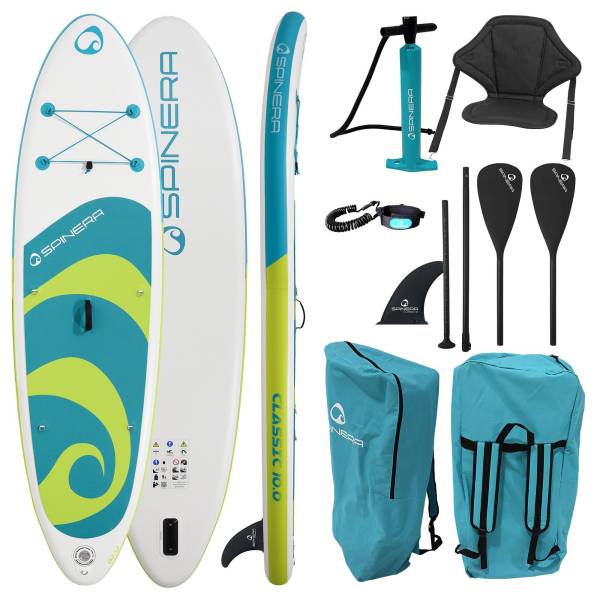 SPINERA SUP CLASSIC 10.0 PACK 3 iSUP aufblasbar Surfboard, Stand Up Paddle 305cm